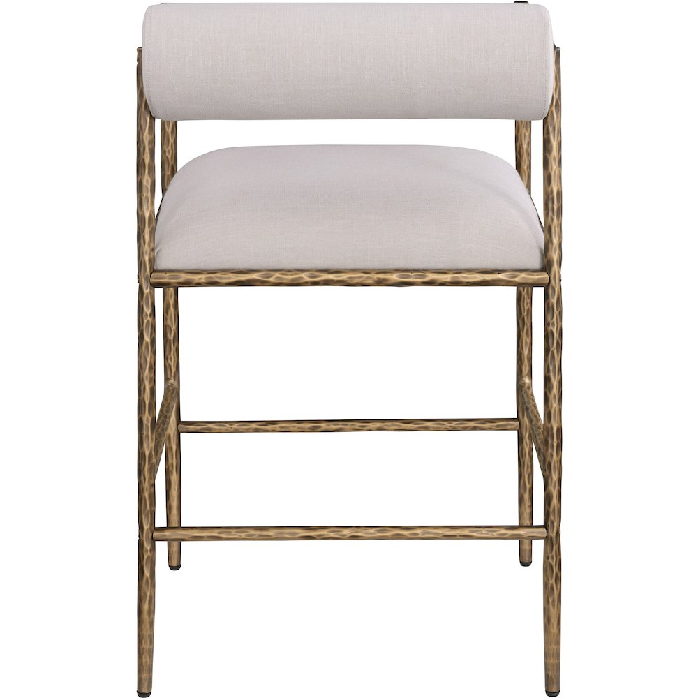 Axis Beige Linen Textured Fabric Upholstered Counter Stool, Set of 2