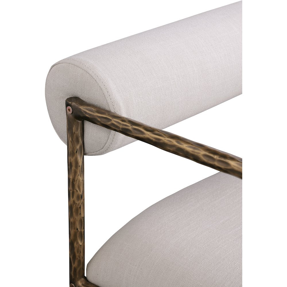 Axis Beige Linen Textured Fabric Upholstered Counter Stool, Set of 2