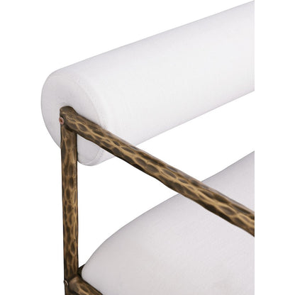 Axis Cream Linen Textured Fabric Upholstered Counter Stool, Set of 2