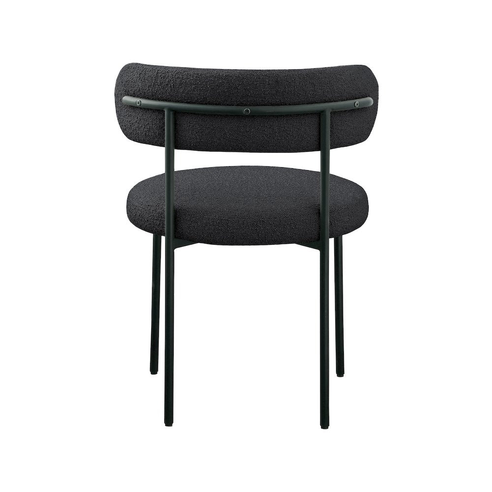 Beacon Black Boucle Fabric Dining Chair, Set of 2