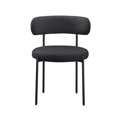 Beacon Black Boucle Fabric Dining Chair, Set of 2