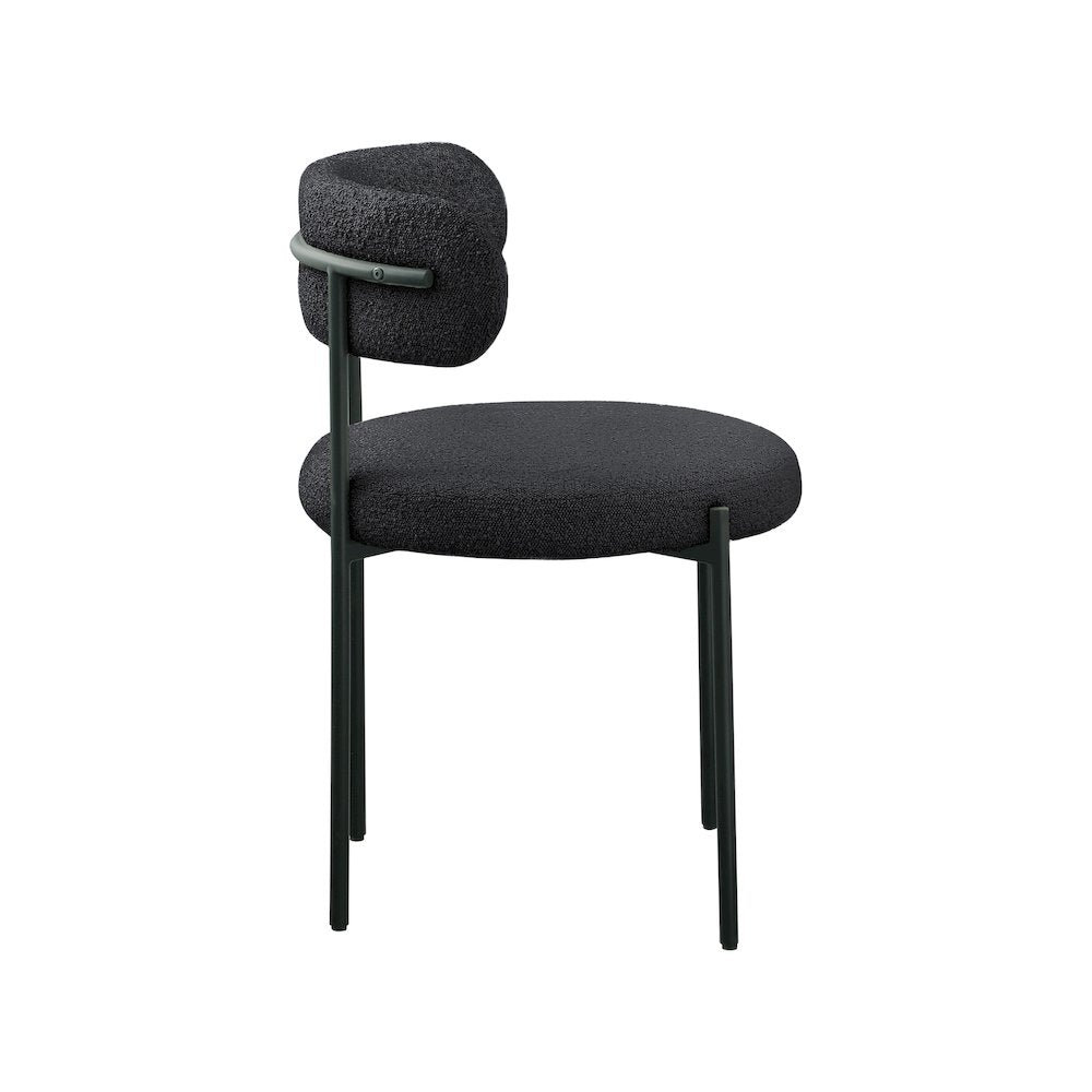 Beacon Black Boucle Fabric Dining Chair, Set of 2