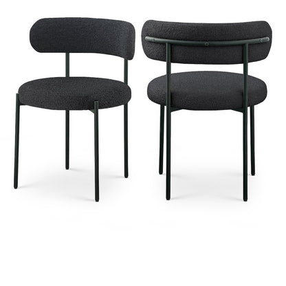 Beacon Black Boucle Fabric Dining Chair, Set of 2