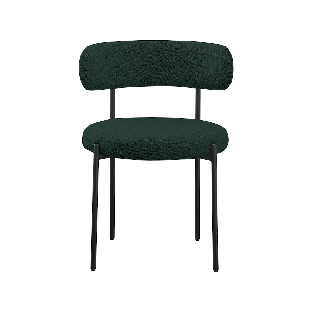 Beacon Green Boucle Fabric Dining Chair, Set of 2