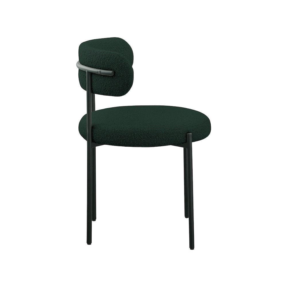 Beacon Green Boucle Fabric Dining Chair, Set of 2