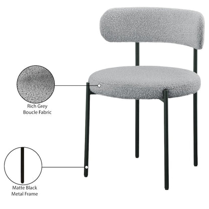 Beacon Grey Boucle Fabric Dining Chair, Set of 2