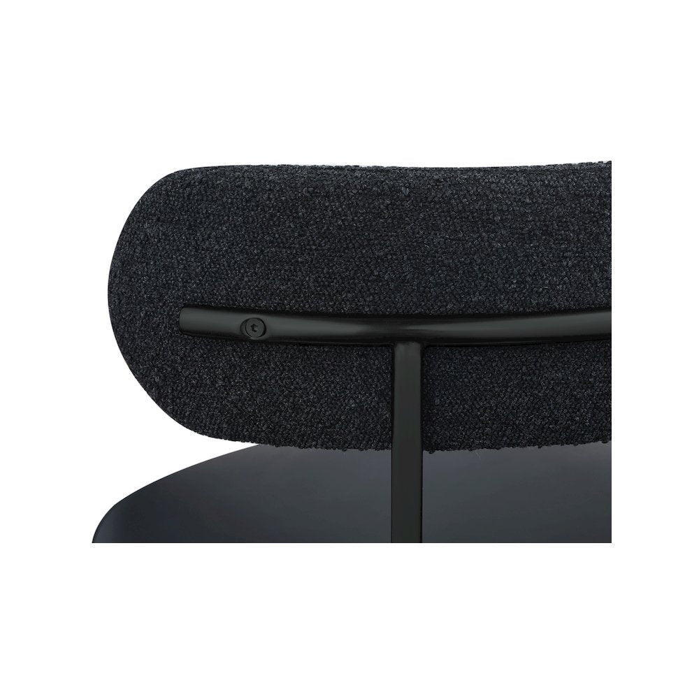 Beacon Black Vegan Leather and Boucle Fabric Dining Chair, Set of 2
