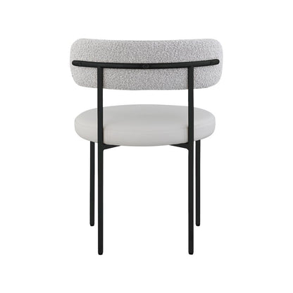 Beacon Taupe Vegan Leather and Boucle Fabric Dining Chair, Set of 2