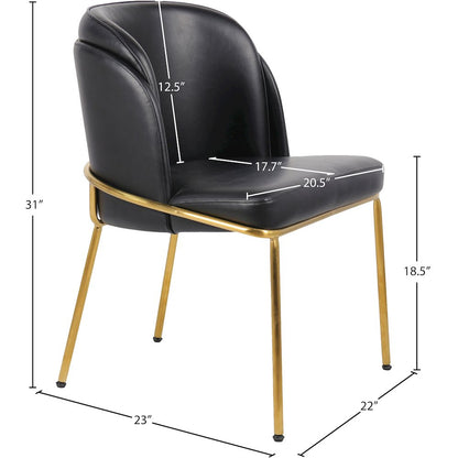 Jagger Black Vegan Leather Dining Chair, Set of 2