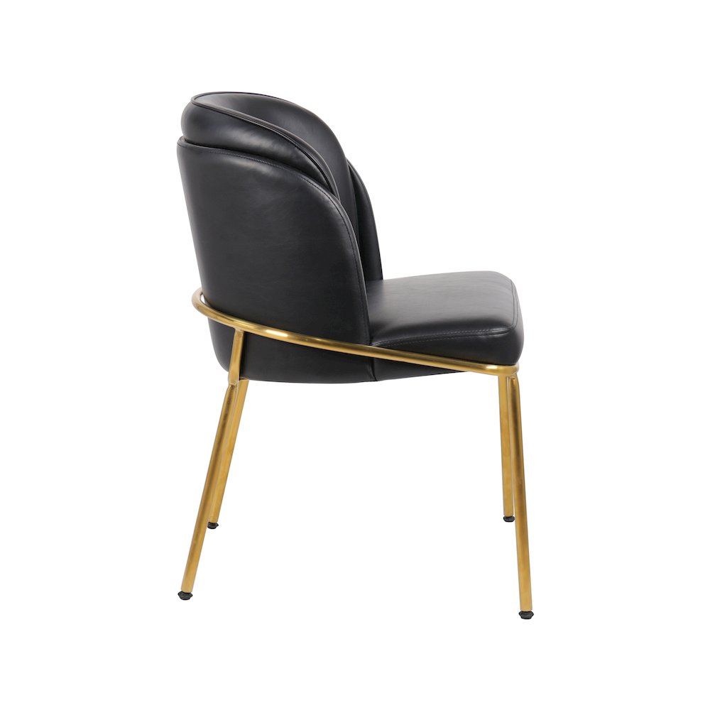 Jagger Black Vegan Leather Dining Chair, Set of 2