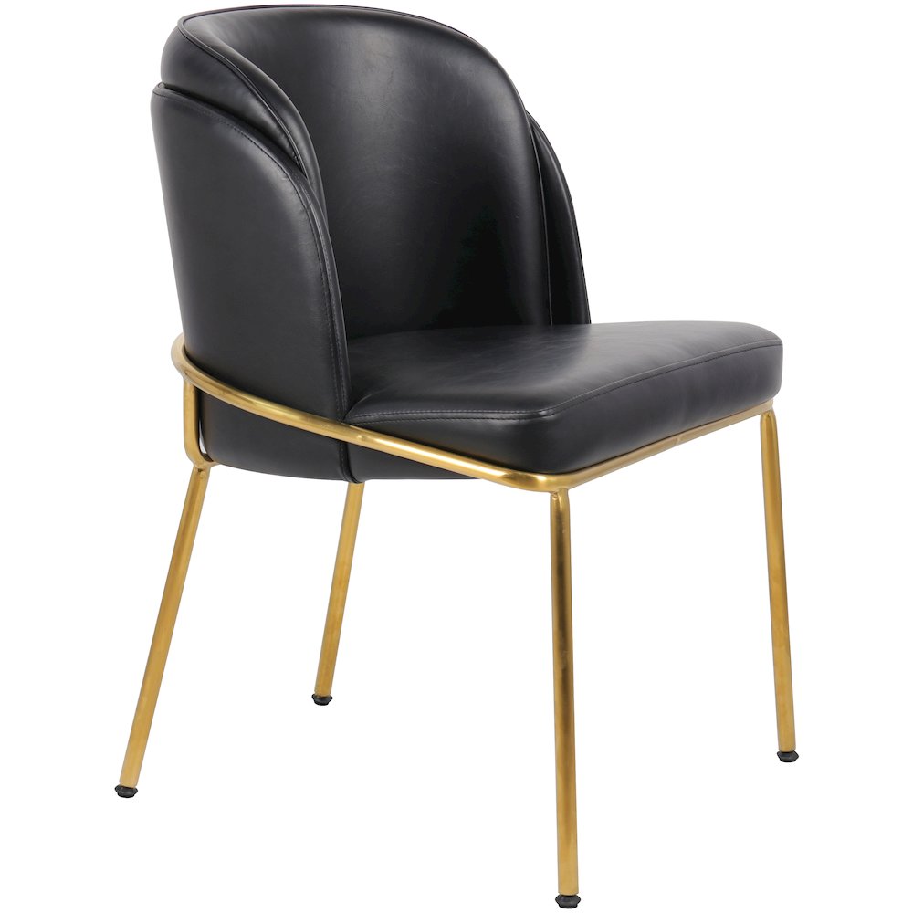 Jagger Black Vegan Leather Dining Chair, Set of 2