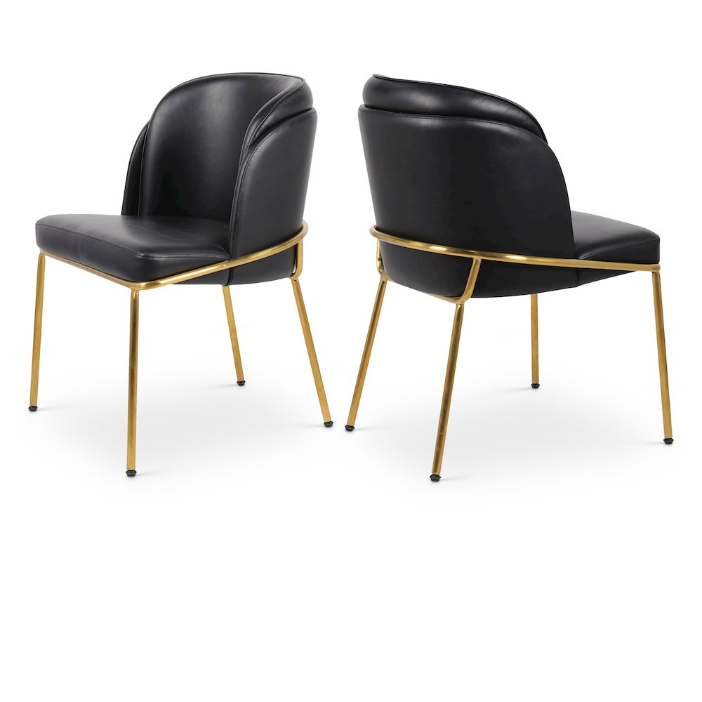 Jagger Black Vegan Leather Dining Chair, Set of 2