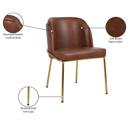 Jagger Brown Vegan Leather Dining Chair, Set of 2