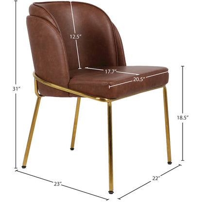 Jagger Brown Vegan Leather Dining Chair, Set of 2