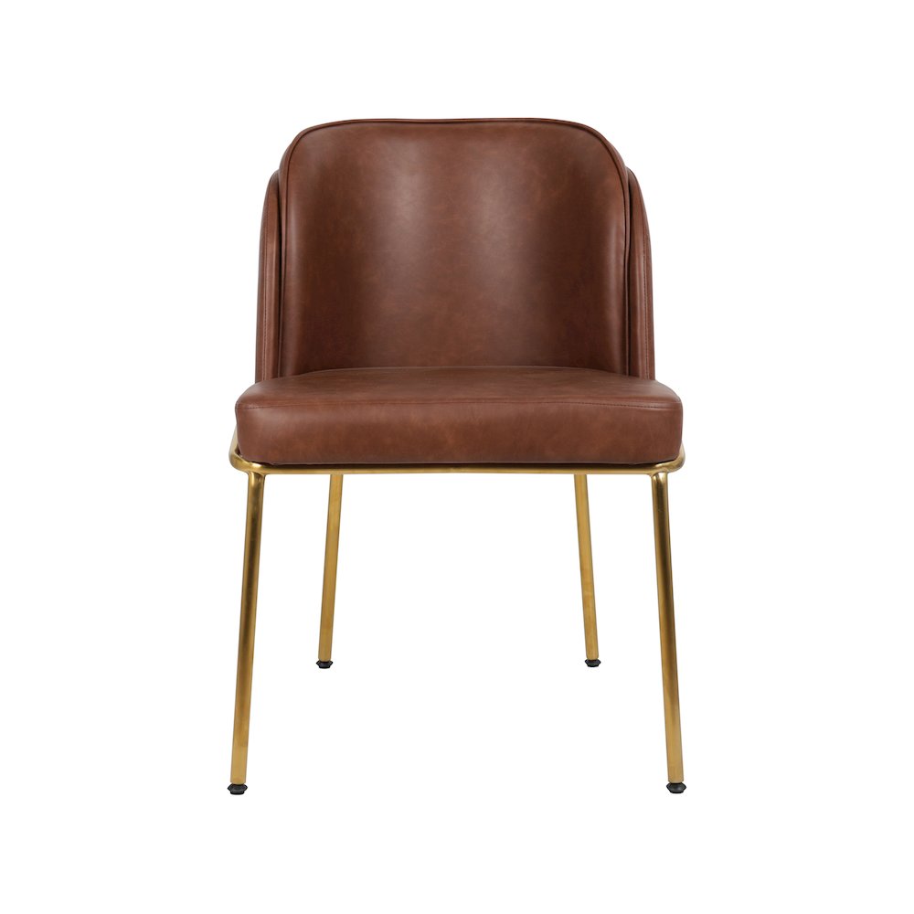 Jagger Brown Vegan Leather Dining Chair, Set of 2