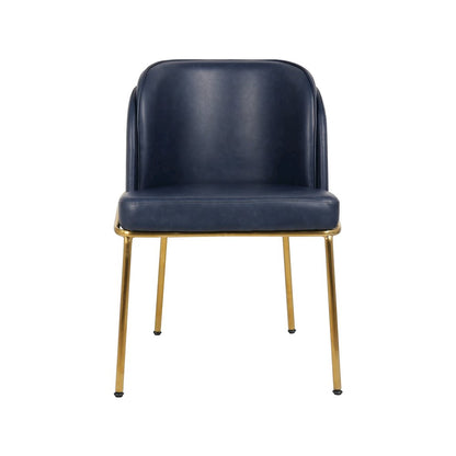 Jagger Navy Vegan Leather Dining Chair, Set of 2