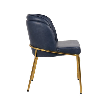 Jagger Navy Vegan Leather Dining Chair, Set of 2
