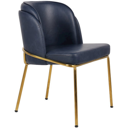 Jagger Navy Vegan Leather Dining Chair, Set of 2