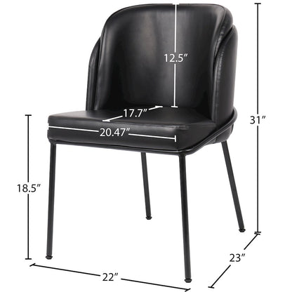 Jagger Black Vegan Leather Dining Chair, Set of 2