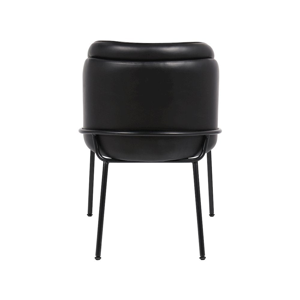 Jagger Black Vegan Leather Dining Chair, Set of 2