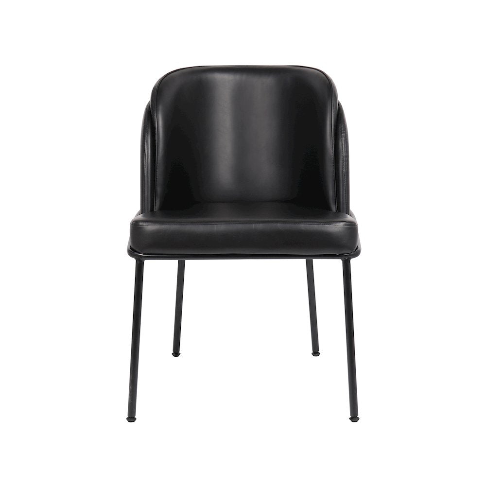 Jagger Black Vegan Leather Dining Chair, Set of 2