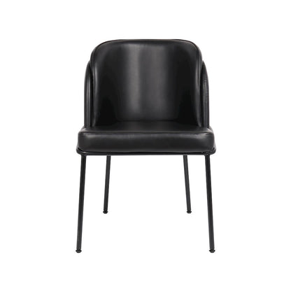 Jagger Black Vegan Leather Dining Chair, Set of 2