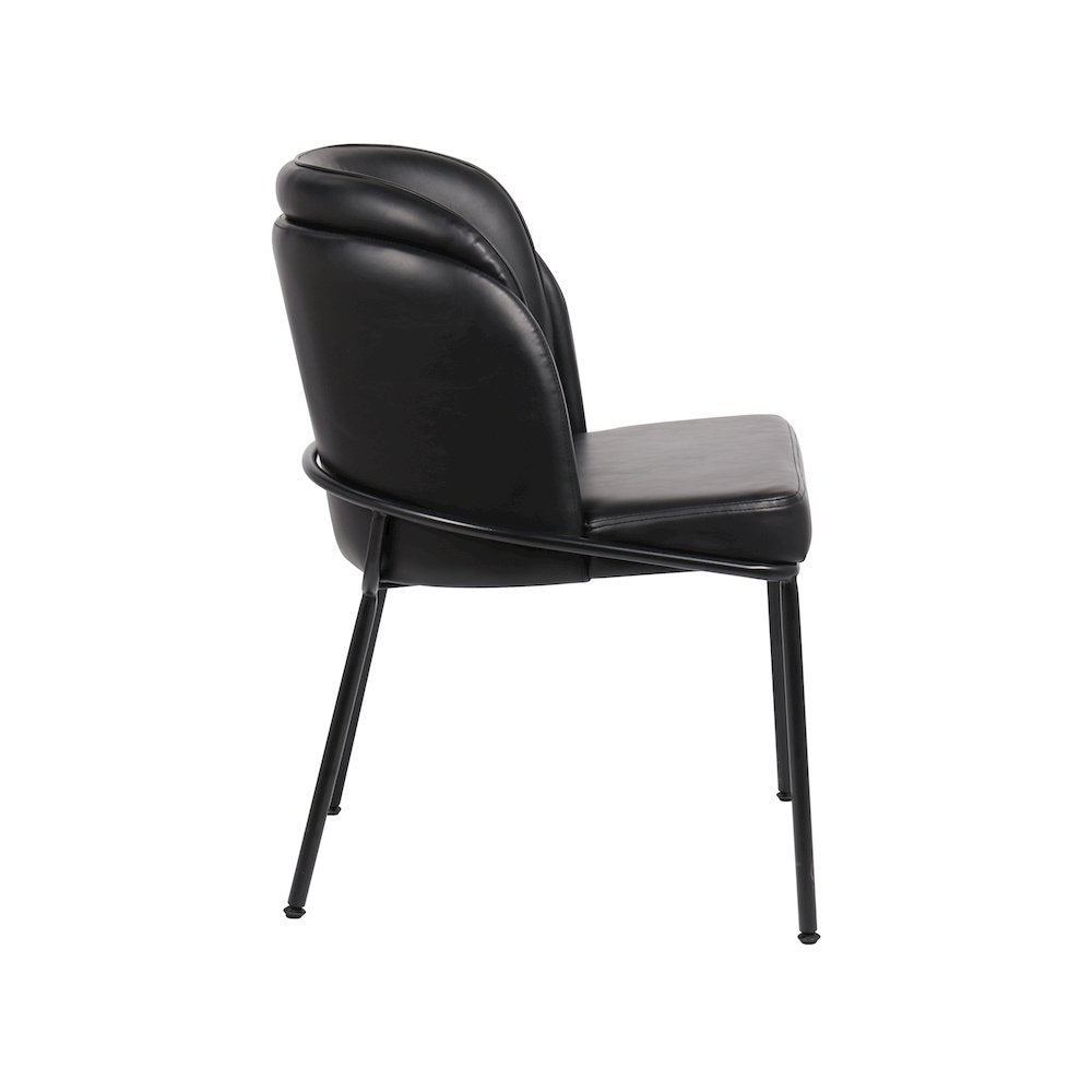 Jagger Black Vegan Leather Dining Chair, Set of 2