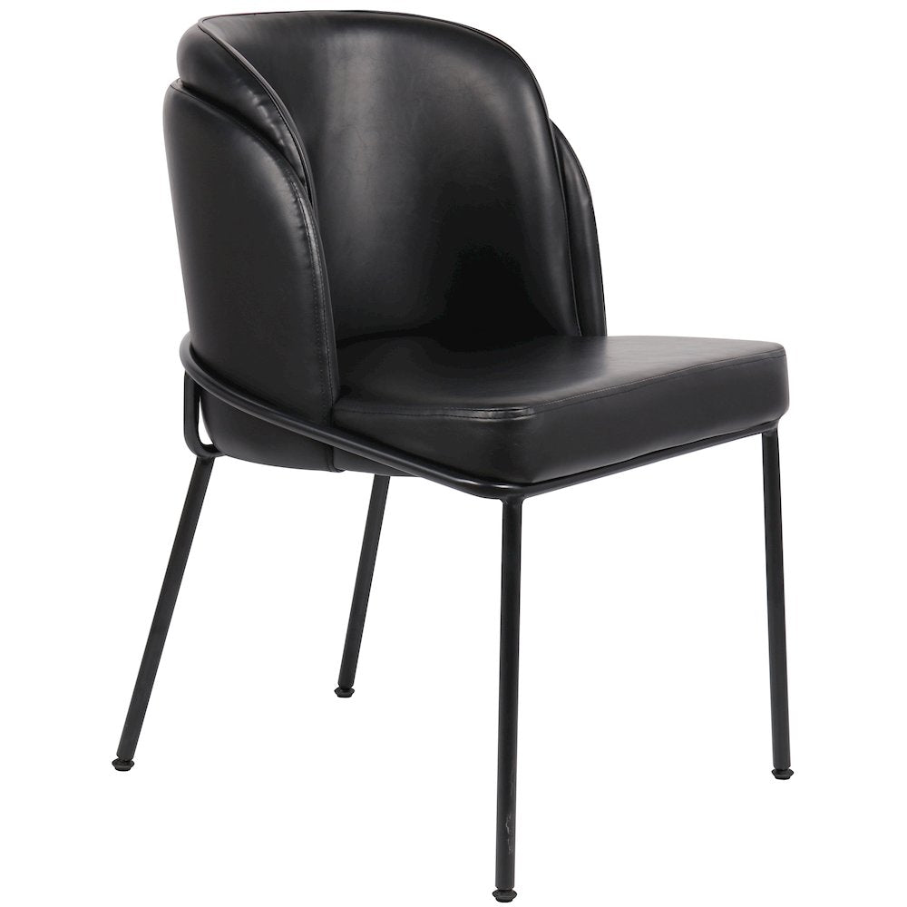 Jagger Black Vegan Leather Dining Chair, Set of 2