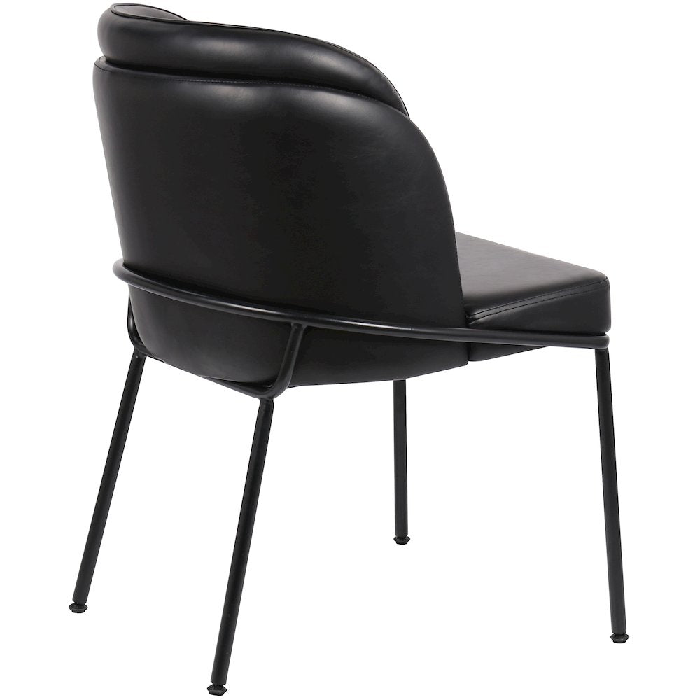 Jagger Black Vegan Leather Dining Chair, Set of 2