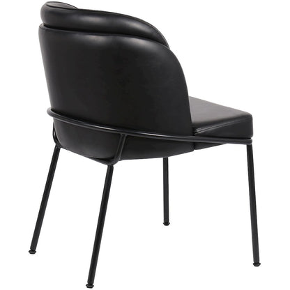 Jagger Black Vegan Leather Dining Chair, Set of 2
