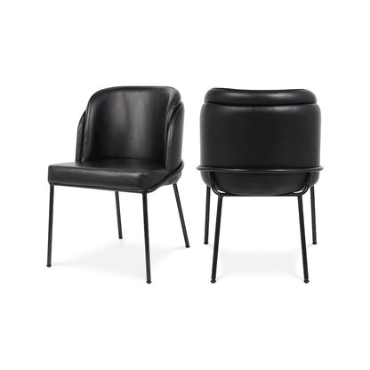 Jagger Black Vegan Leather Dining Chair, Set of 2