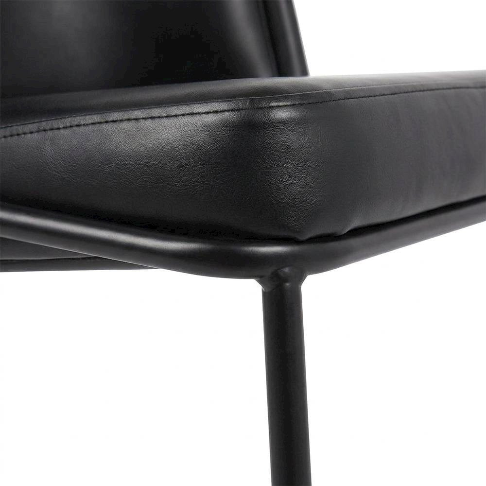 Starlight Canyon Home Vegan Leather Dining Chairs Set of 2, Black Vegan Leather