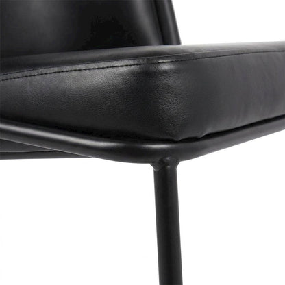 Starlight Canyon Home Vegan Leather Dining Chairs Set of 2, Black Vegan Leather