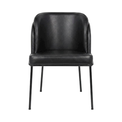 Starlight Canyon Home Vegan Leather Dining Chairs Set of 2, Black Vegan Leather