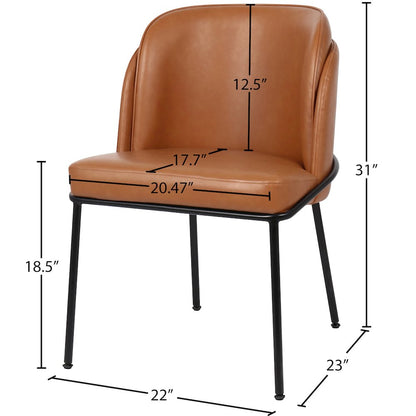Jagger Cognac Vegan Leather Dining Chair, Set of 2