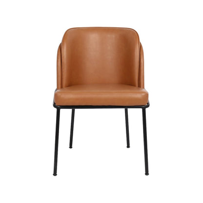 Jagger Cognac Vegan Leather Dining Chair, Set of 2