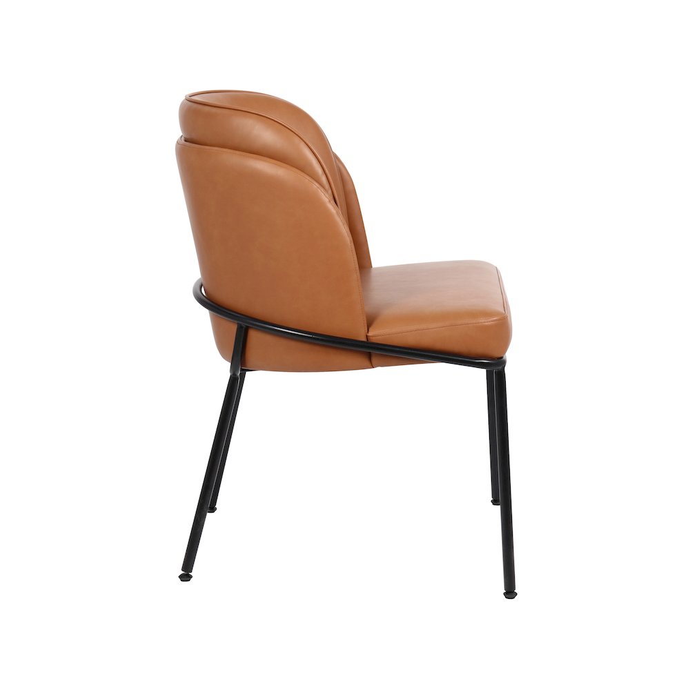Jagger Cognac Vegan Leather Dining Chair, Set of 2