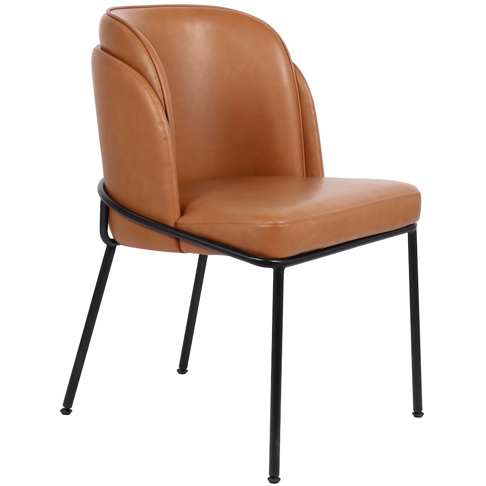 Jagger Cognac Vegan Leather Dining Chair, Set of 2