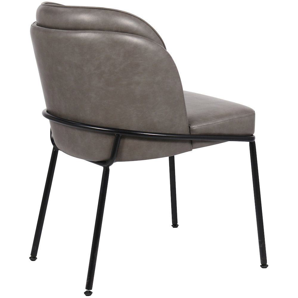 Jagger Grey Vegan Leather Dining Chair, Set of 2