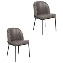 Starlight Canyon Home Vegan Leather Dining Chairs Set of 2, Grey Vegan Leather