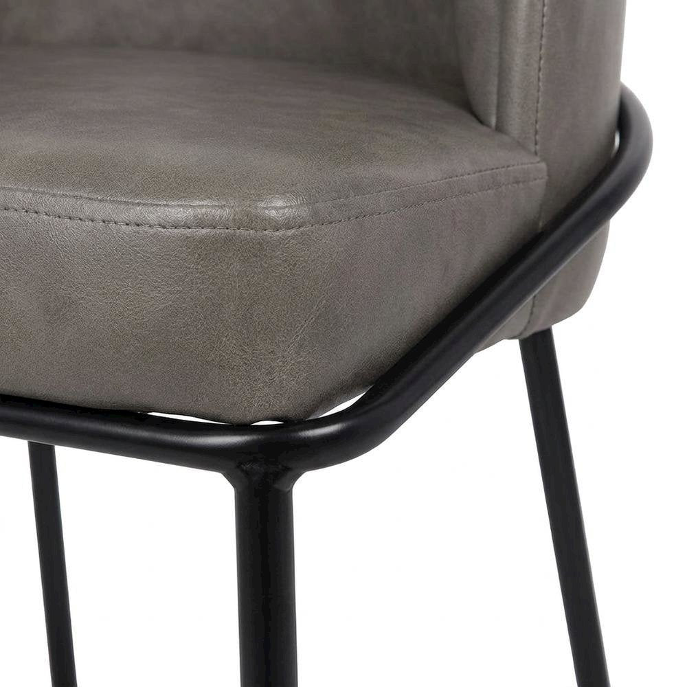 Starlight Canyon Home Vegan Leather Dining Chairs Set of 2, Grey Vegan Leather