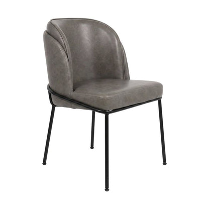 Starlight Canyon Home Vegan Leather Dining Chairs Set of 2, Grey Vegan Leather