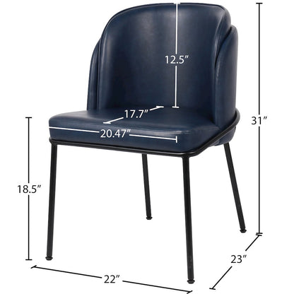 Jagger Navy Vegan Leather Dining Chair, Set of 2