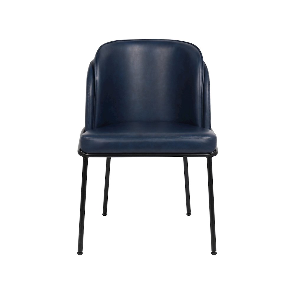 Jagger Navy Vegan Leather Dining Chair, Set of 2