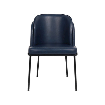 Jagger Navy Vegan Leather Dining Chair, Set of 2