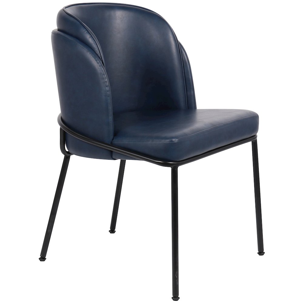 Jagger Navy Vegan Leather Dining Chair, Set of 2