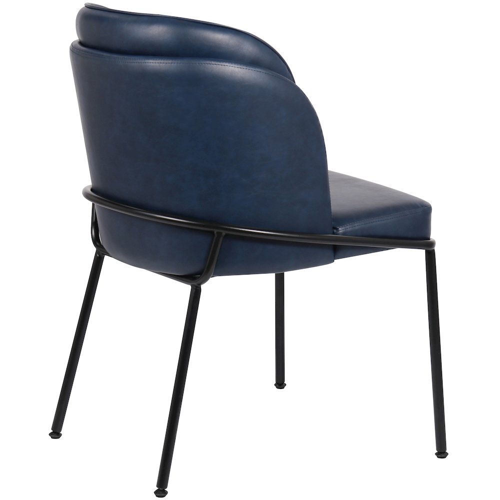 Jagger Navy Vegan Leather Dining Chair, Set of 2