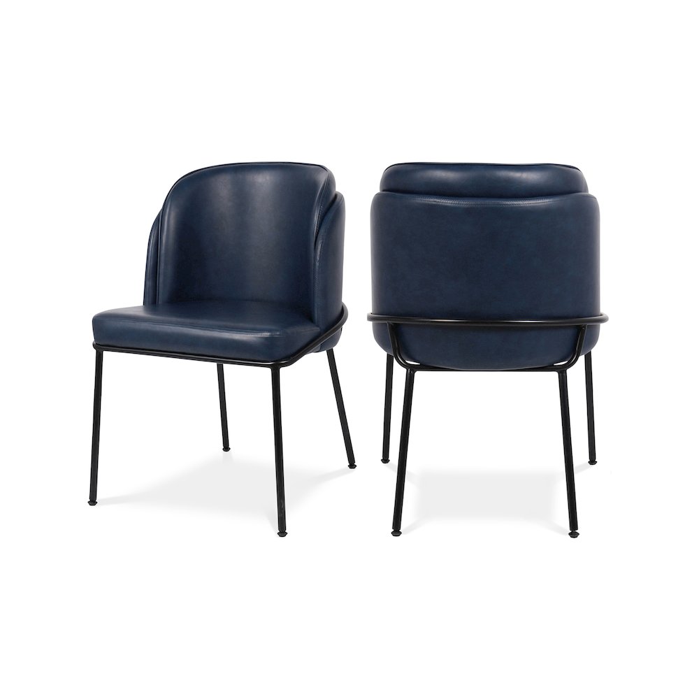 Jagger Navy Vegan Leather Dining Chair, Set of 2