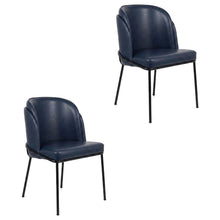 Starlight Canyon Home Vegan Leather Dining Chairs Set of 2, Navy Vegan Leather
