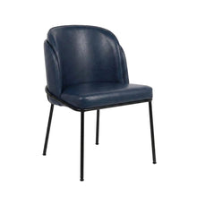 Starlight Canyon Home Vegan Leather Dining Chairs Set of 2, Navy Vegan Leather